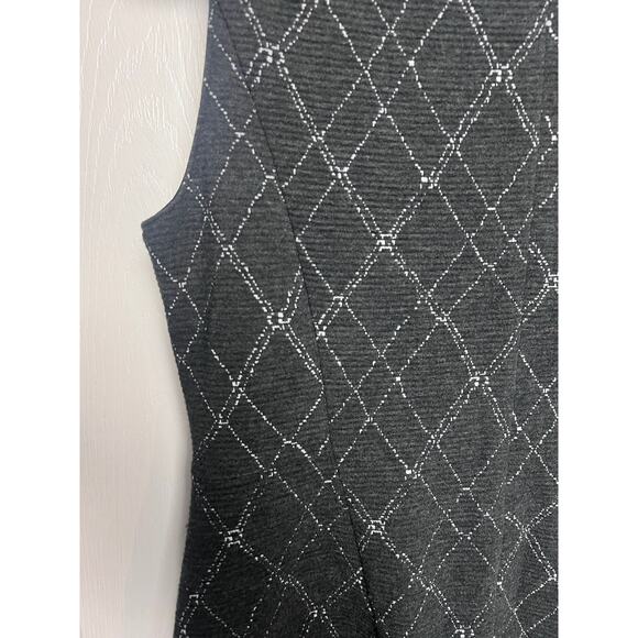 Lands' End Women's Windowpane Plaid Textured Stretch Sheath Dress Size 12 Petite - Picture 10 of 11